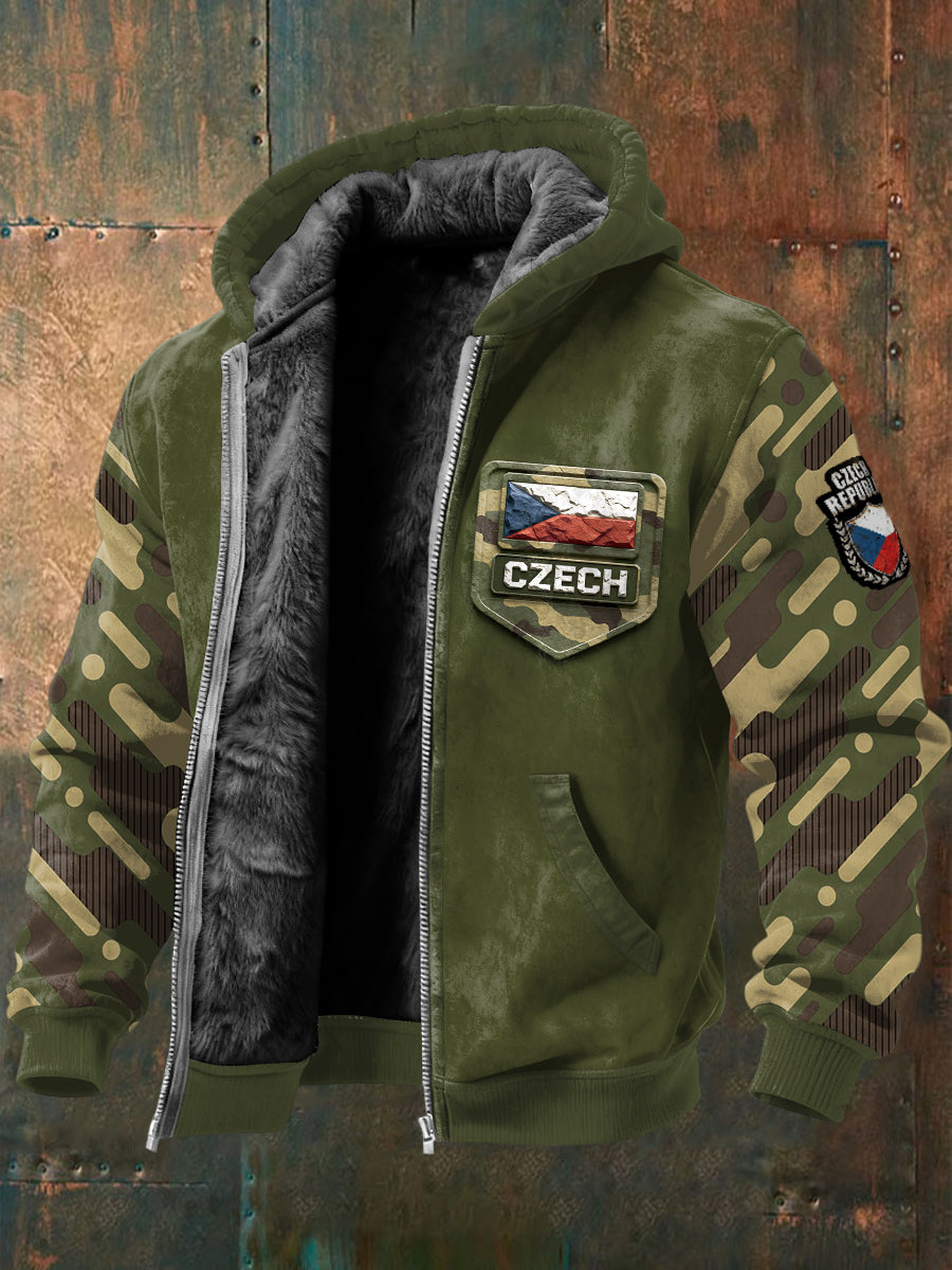 Pánské české maskování design patchwork fleecelined jacket