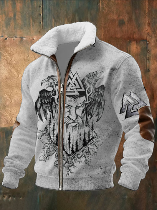 Pánské mystické kabát na obojku sherpa