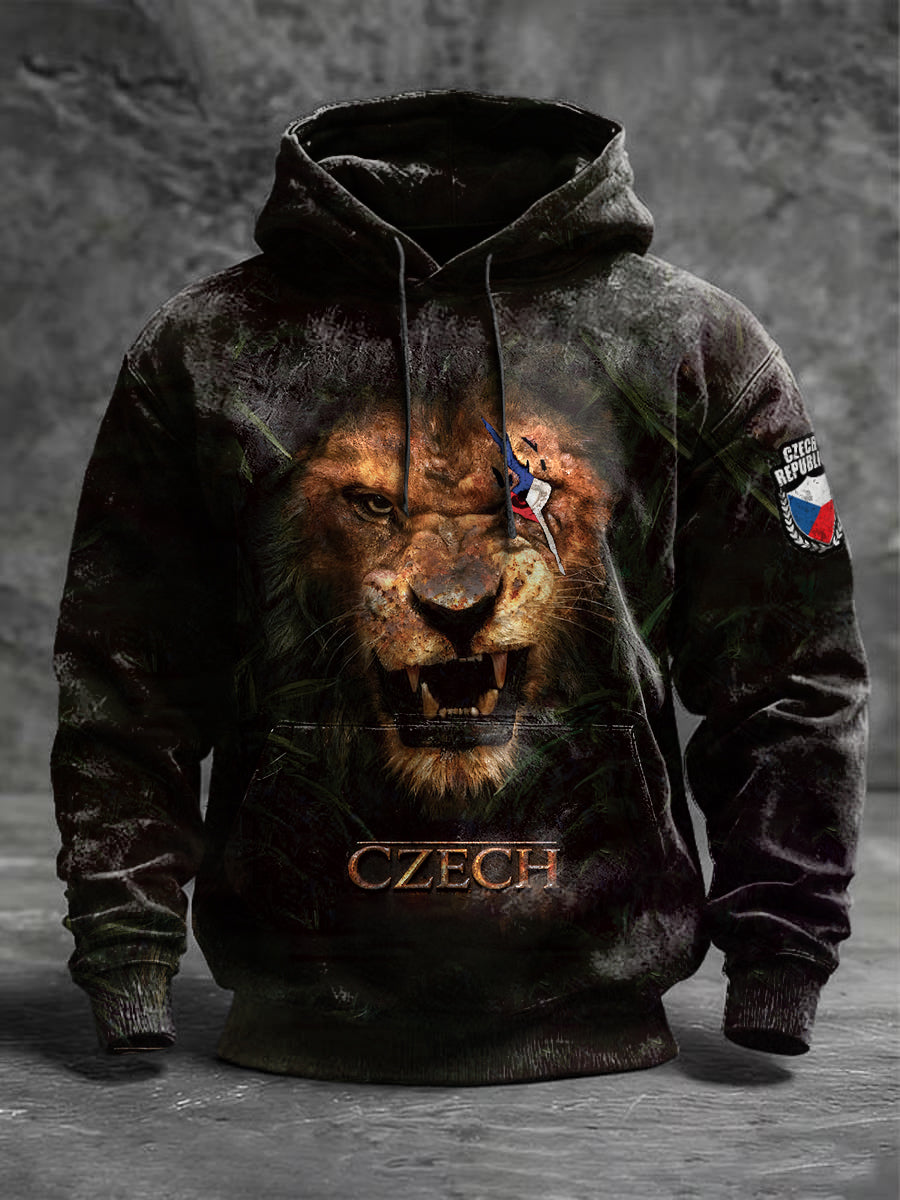 Pánské sweatshirt s českou levou tištěnou