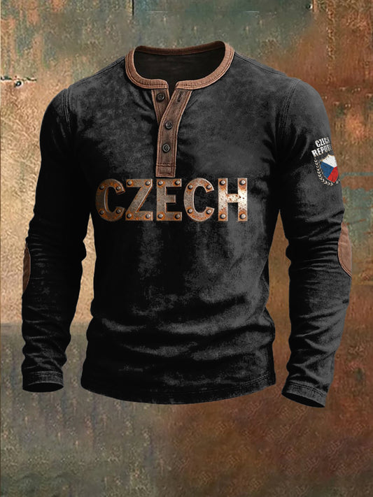 Pánské české scénáře tisk patchwork sweatshirt