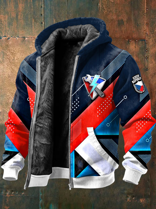 Pánské kyberpunkové plášťové pláště s českým tištěm