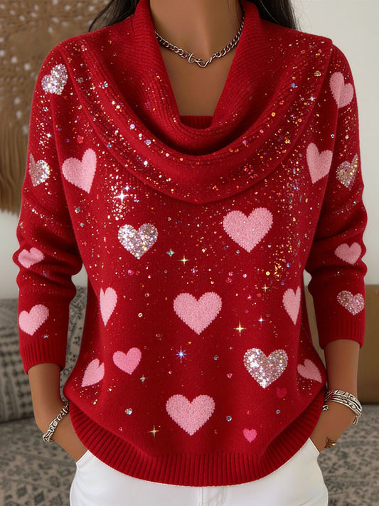 Dámy valentines day vintage heartprint offshoulder blúzka