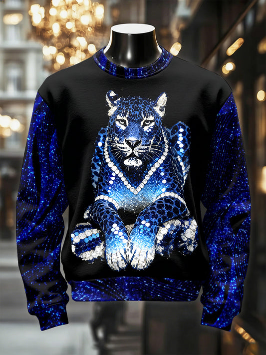 Pánské retro luxusní tygří tigru tisk denní mikina