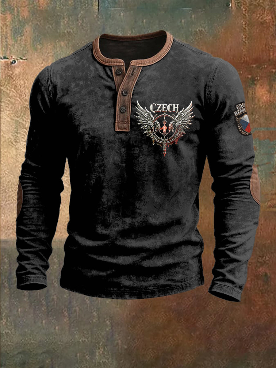 Pánské české kříže kříže design tištěné patchwork sweatshirt