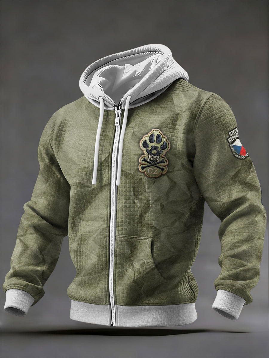 Pánská česká armáda zelená tištěná mikina bunda