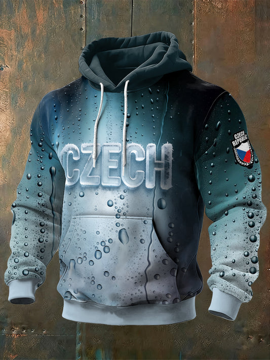 Pánské české kreativní text tisk mikina s kapucnou