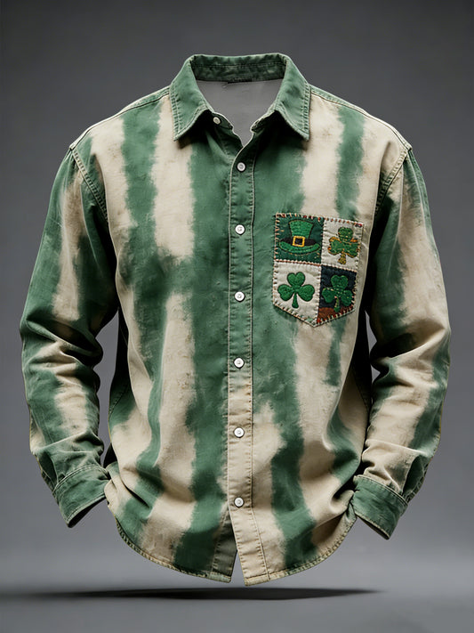 Retro st patricks day tiebarvy pruhované denní košile