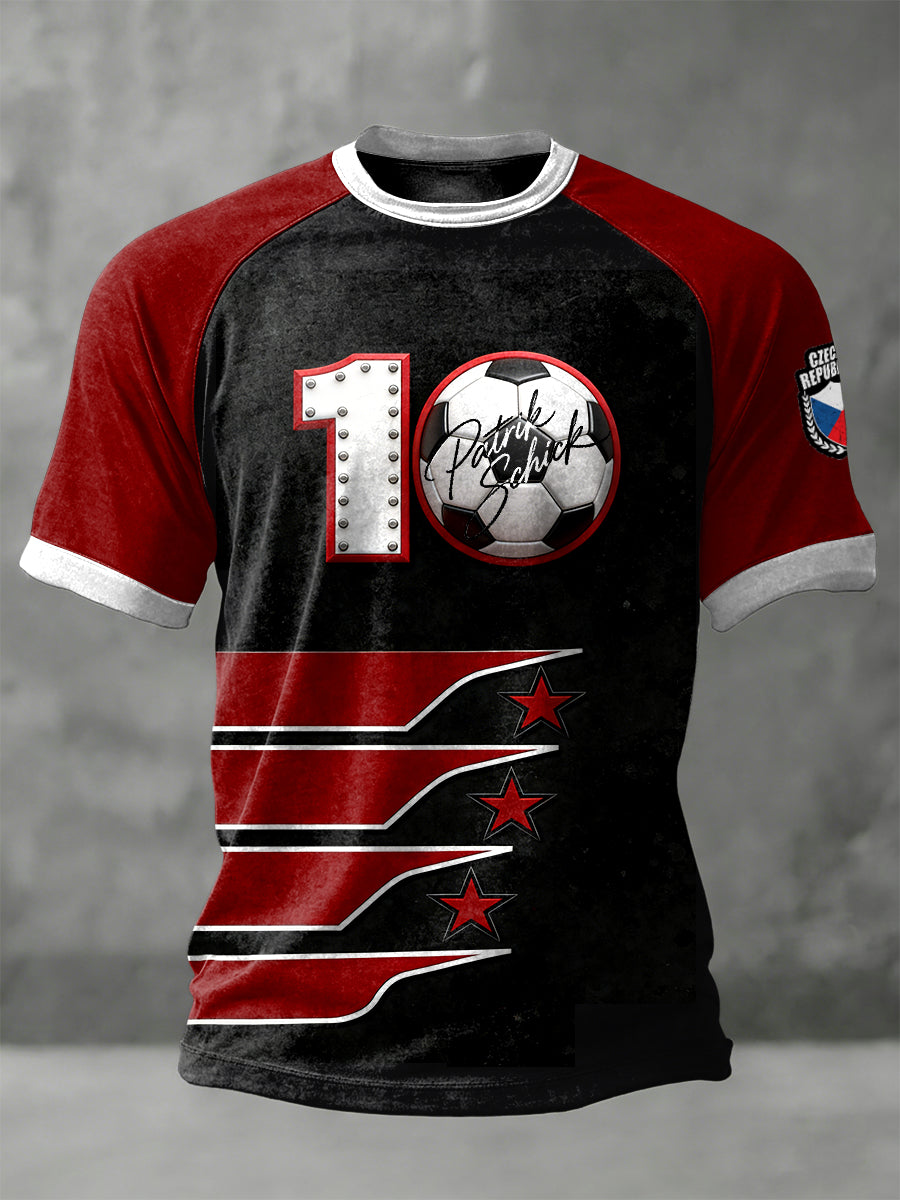 Pánské česká republika patrik schick podepsal fotbalové tričko s krátkými rukávy