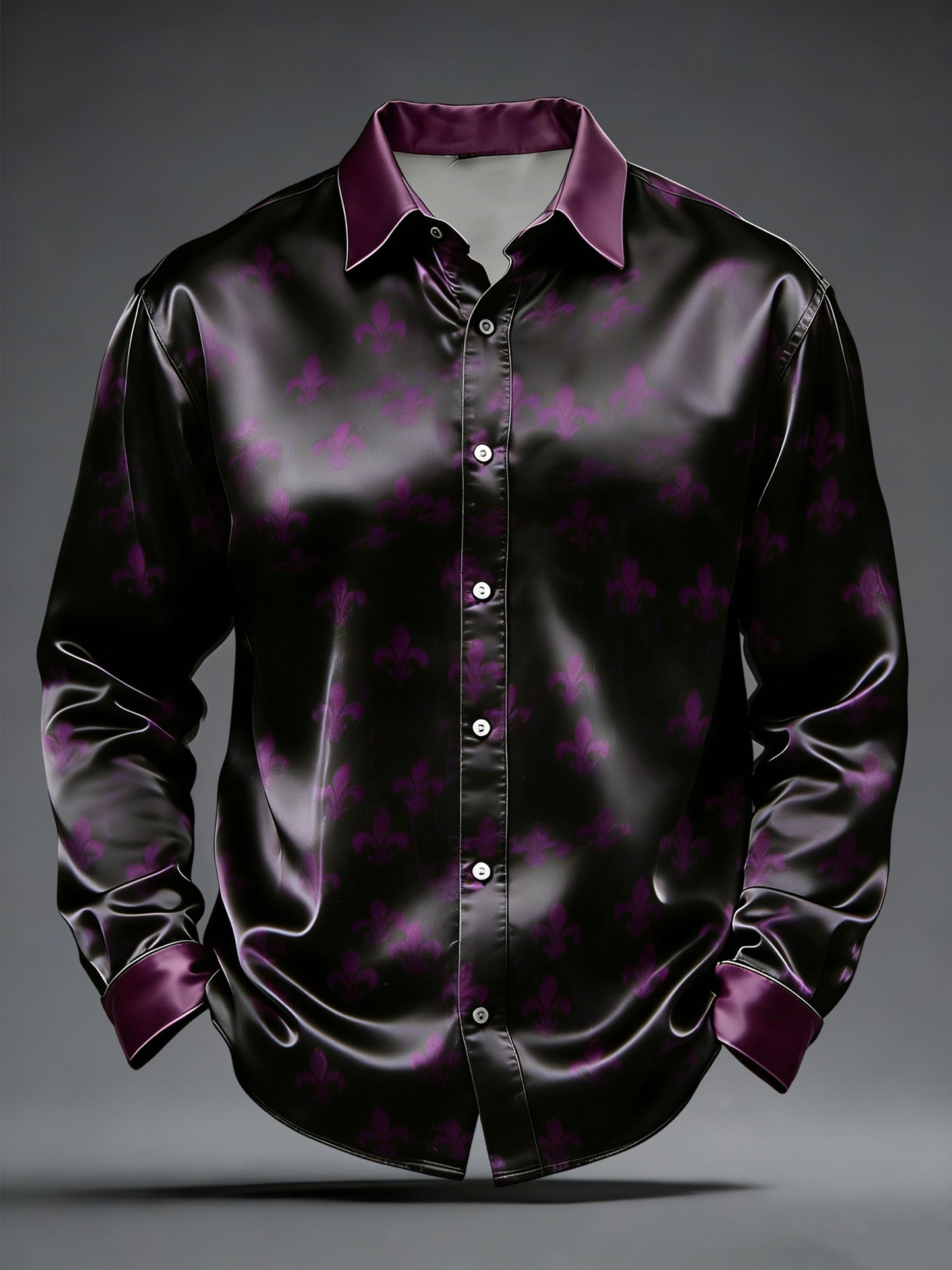 Retro karneval lily totem art saténové košile