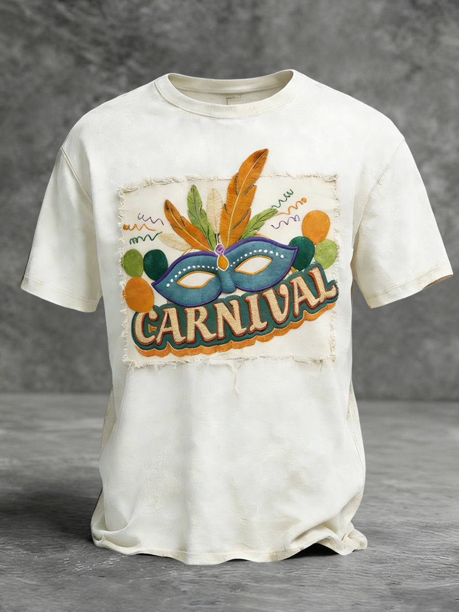 Retro karneval barevná maska příležitostné tričko