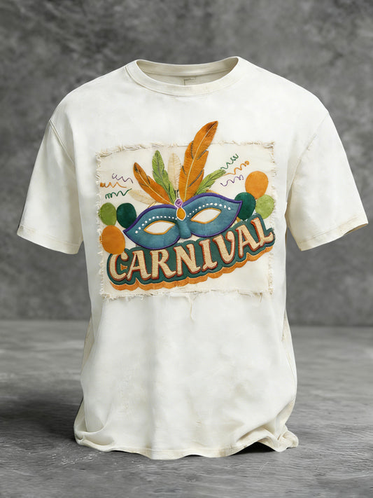 Retro karneval barevná maska příležitostné tričko