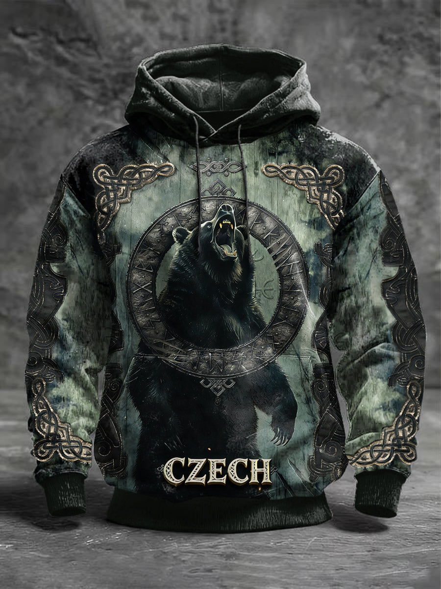 Pánské české mytologie vytisknout vintage mikina s kapucnou