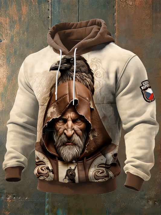 Pánské české mytologické povahy vytisknout vintage mikina s kapucnou