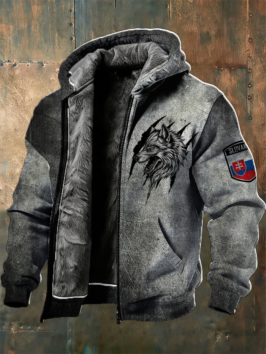 Pánské slovenské vytištěné fleecové bundy