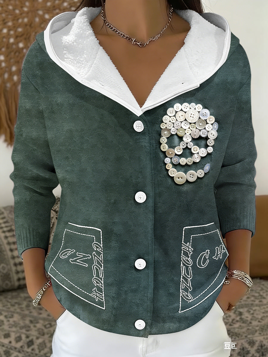 Pánské české tlačítko lebka print zelená bunda