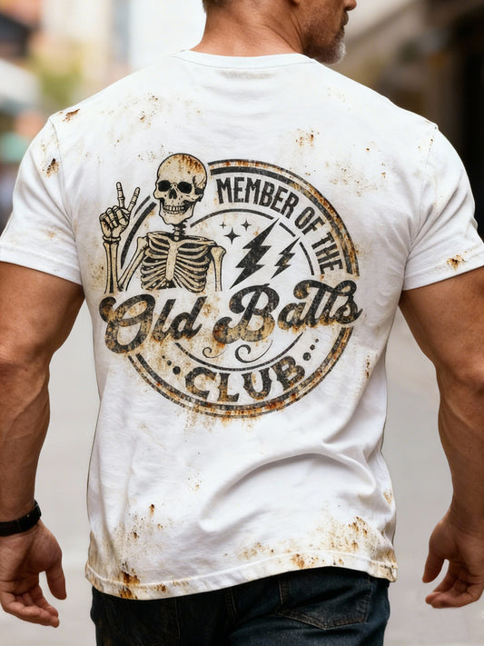 Vintage znepokojená lebka staré koule klub příležitostné tshirt