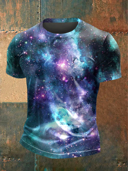 Men cosmic galaxy series printed casual tshirt