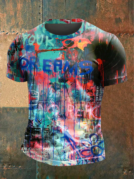 Tištěné vintage fashion volné krátké rukávy tshirt