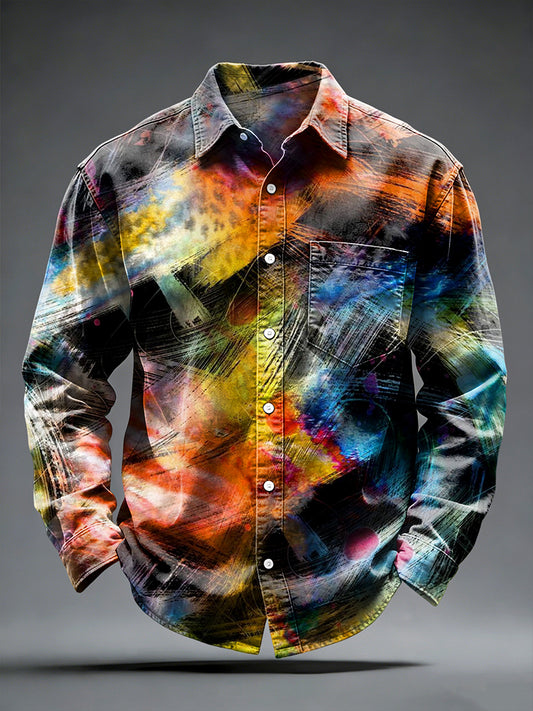 Men graffiti print fashion shirt