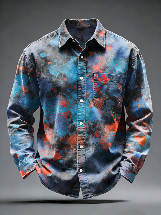 Mens graffiti print casual minimalist shirt