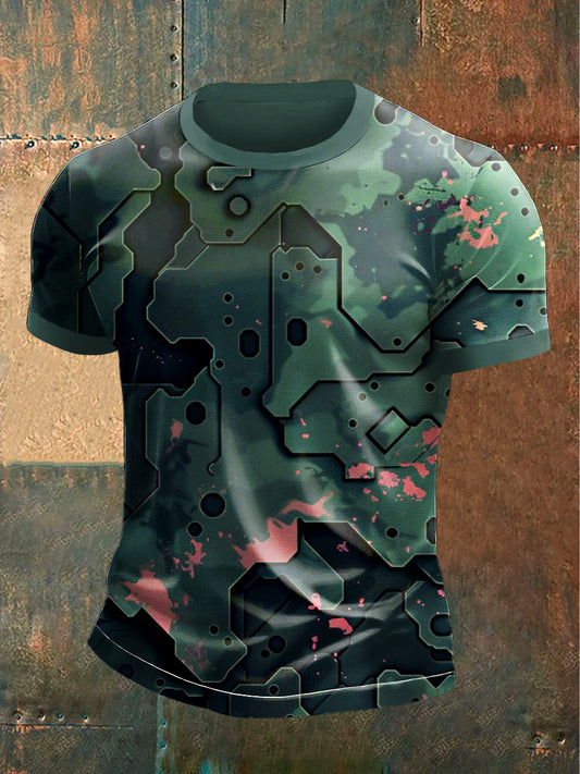 Pánské zelené tištěné příležitostné tričko