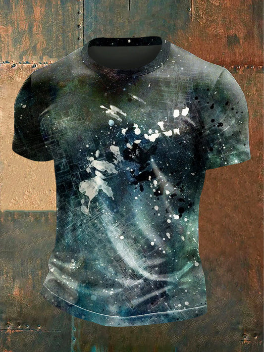 Mens graffiti print minimalistická neformální tričko