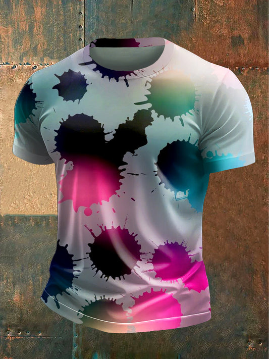 Men artistic graffiti print fashion tshirt