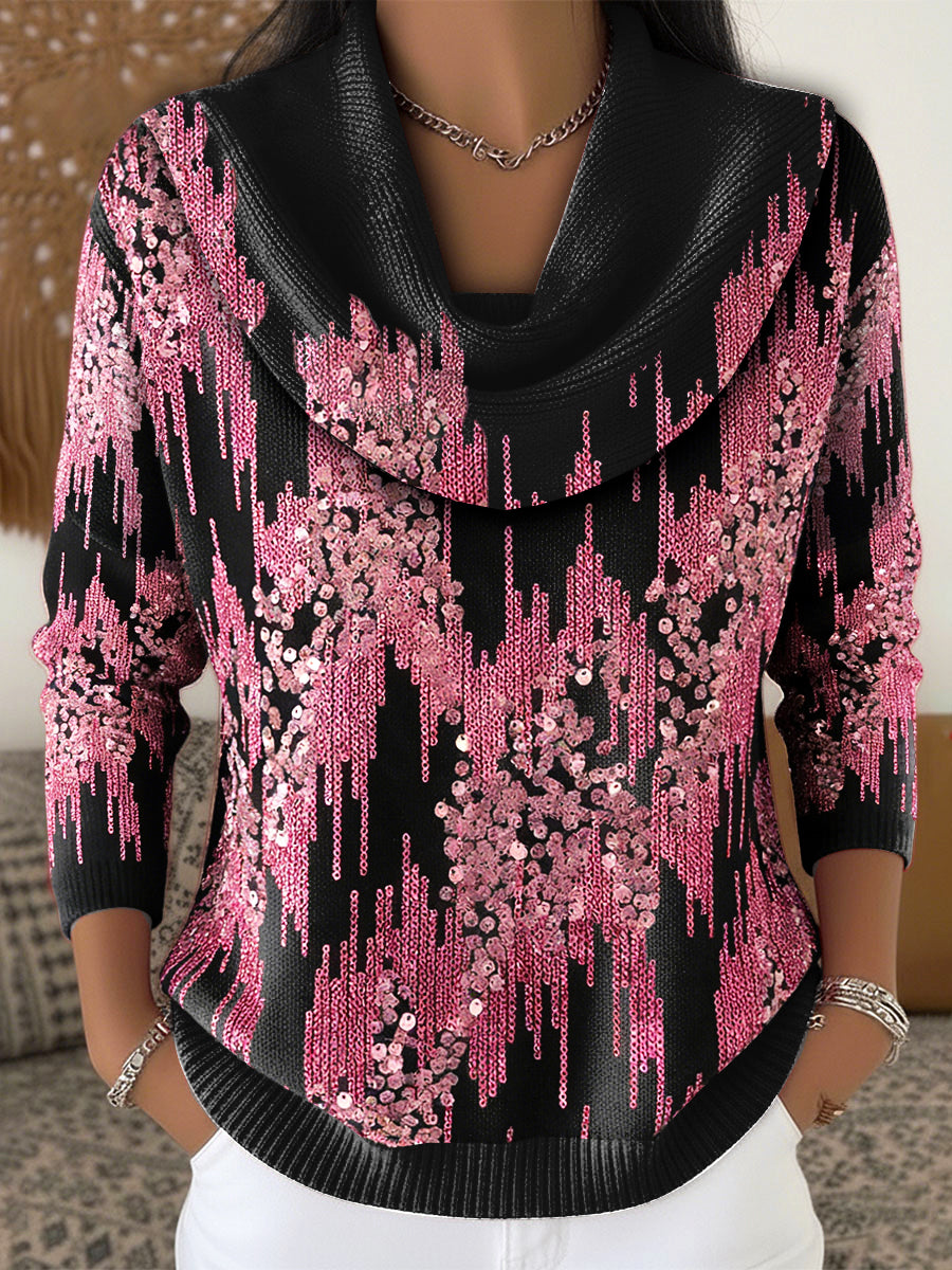 Dámské růžové pahýnka tisk černý módní top