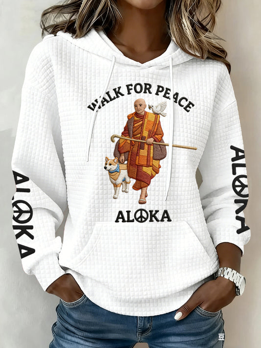 Ženské vintage mnich turistika neformální vafle mikina