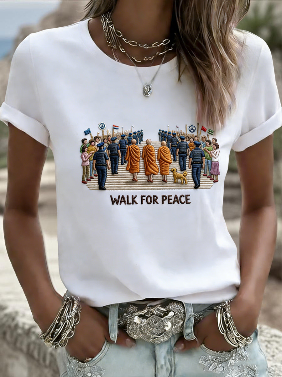 Ženské vinobranie "chůze pro mír" mnichstyl turistické neformální tshirt