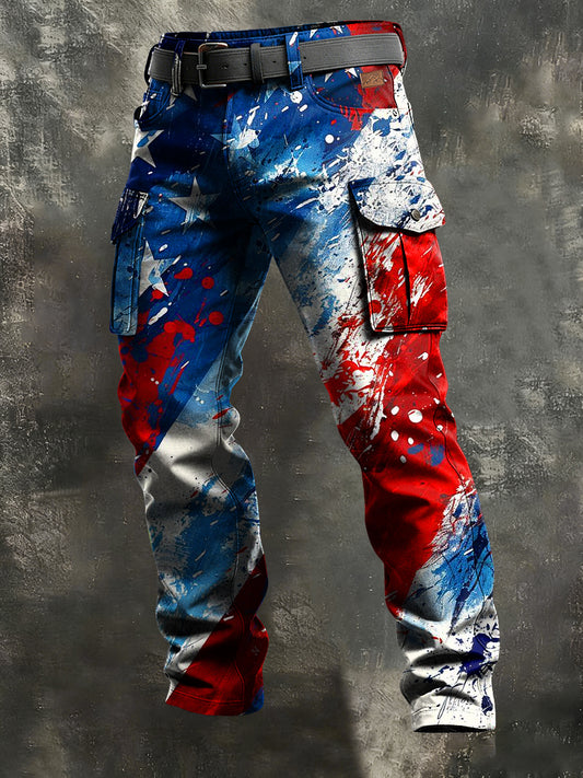 Pánské retro dovolená obchodní umění tisk neformální pracovní kalhoty