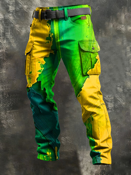 Pánské retro dovolená obchodní umění tisk neformální pracovní kalhoty