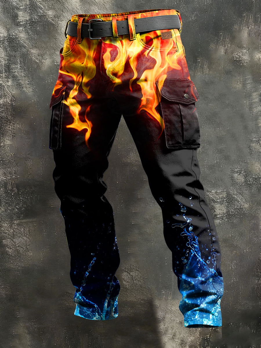 Pánské retro dovolená obchodní umění tisk neformální pracovní kalhoty