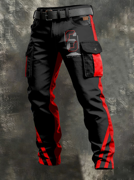 Pánské retro dovolená obchodní umění tisk neformální pracovní kalhoty