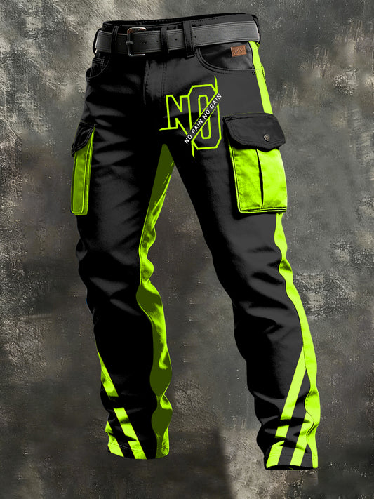 Pánské retro dovolená obchodní umění tisk neformální pracovní kalhoty