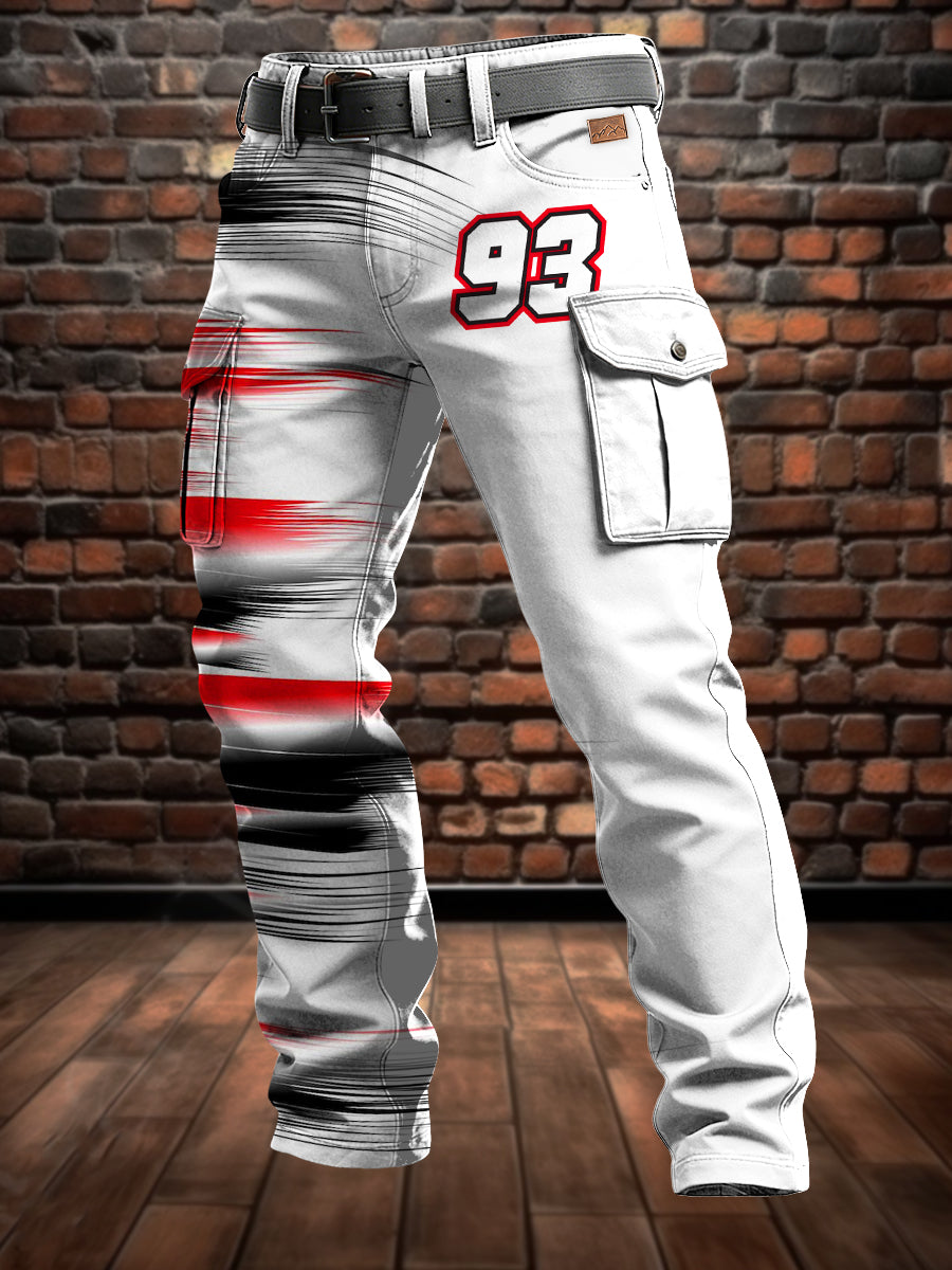 Pánské retro dovolená obchodní umění tisk neformální pracovní kalhoty