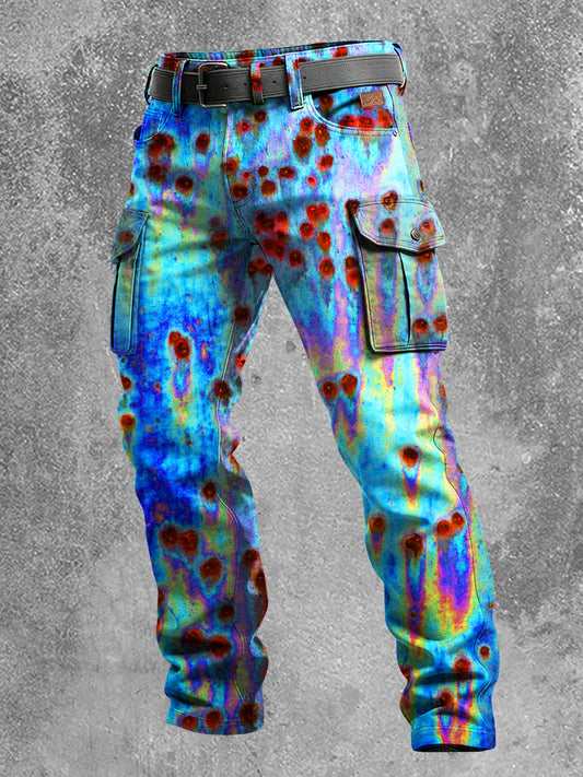 Pánské retro dovolená obchodní umění tisk neformální pracovní kalhoty