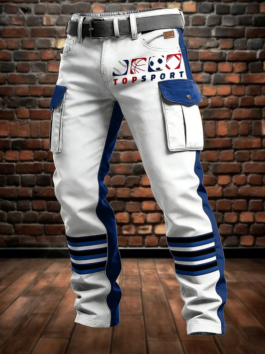 Pánské retro dovolená obchodní umění tisk neformální pracovní kalhoty