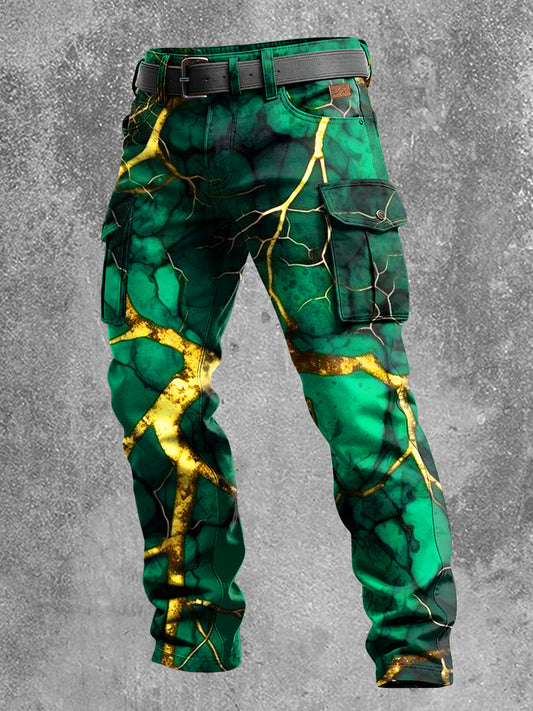 Pánské retro dovolená obchodní umění tisk neformální pracovní kalhoty