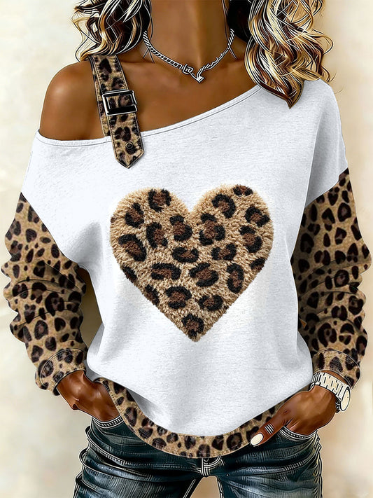 Dámské vintage květinové srdce patchwork tisk neformální offrameno mikina