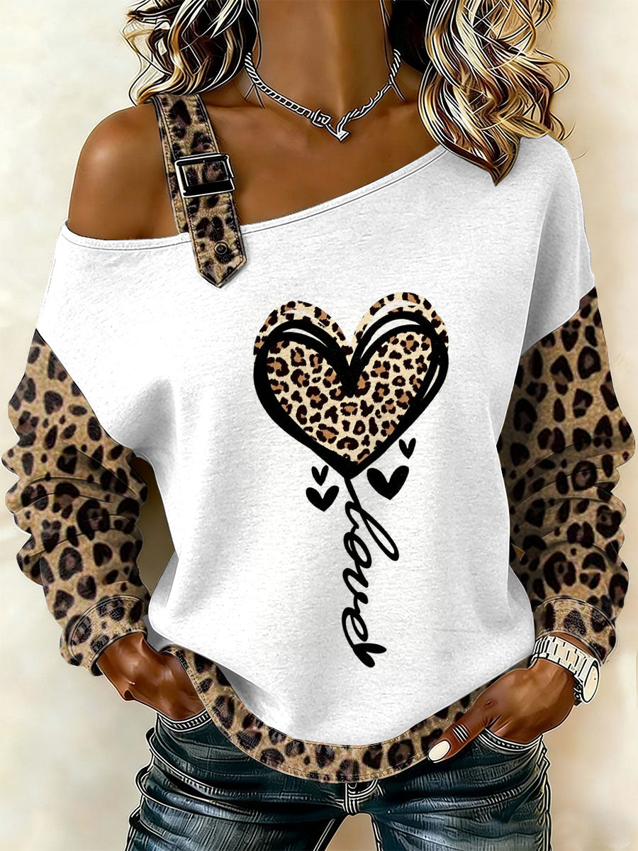 Dámské vintage květinové srdce patchwork tisk neformální offrameno mikina