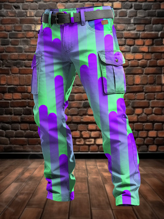 Pánské retro dovolená obchodní umění tisk neformální pracovní kalhoty