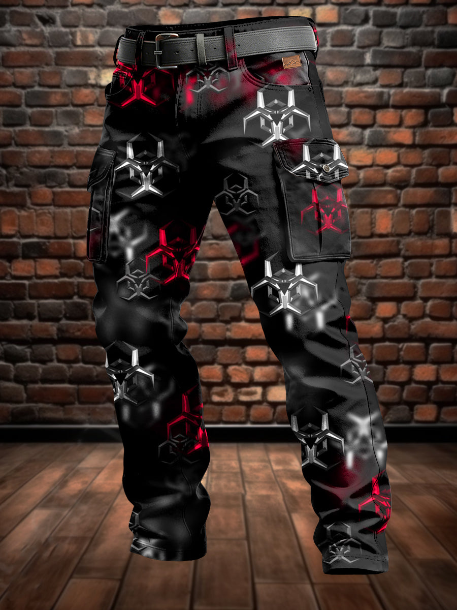 Pánské retro dovolená obchodní umění tisk neformální pracovní kalhoty