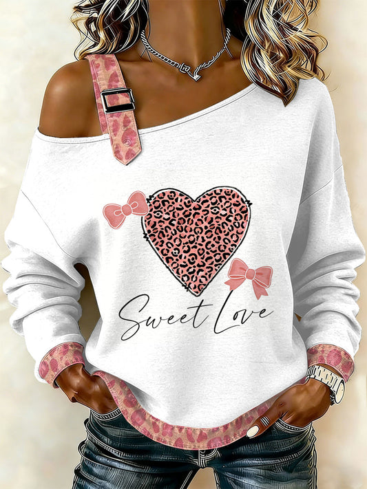 Dámské vintage květinové srdce patchwork tisk neformální offrameno mikina