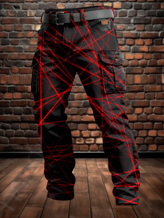 Pánské retro dovolená obchodní umění tisk neformální pracovní kalhoty