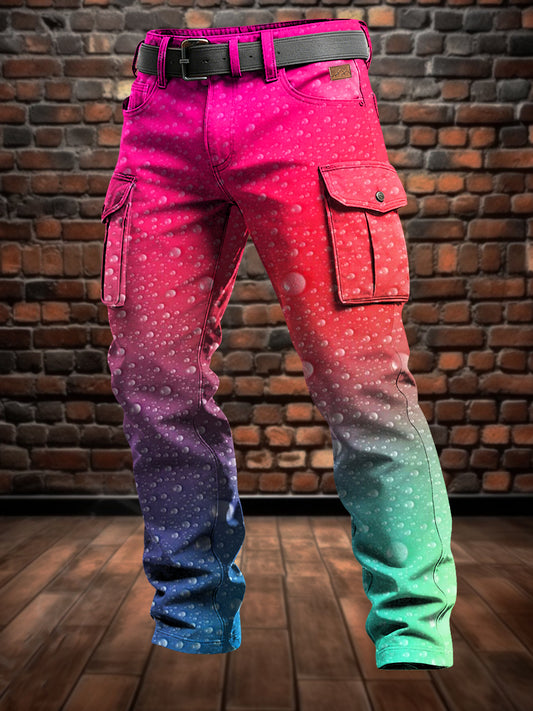 Pánské retro dovolená obchodní umění tisk neformální pracovní kalhoty