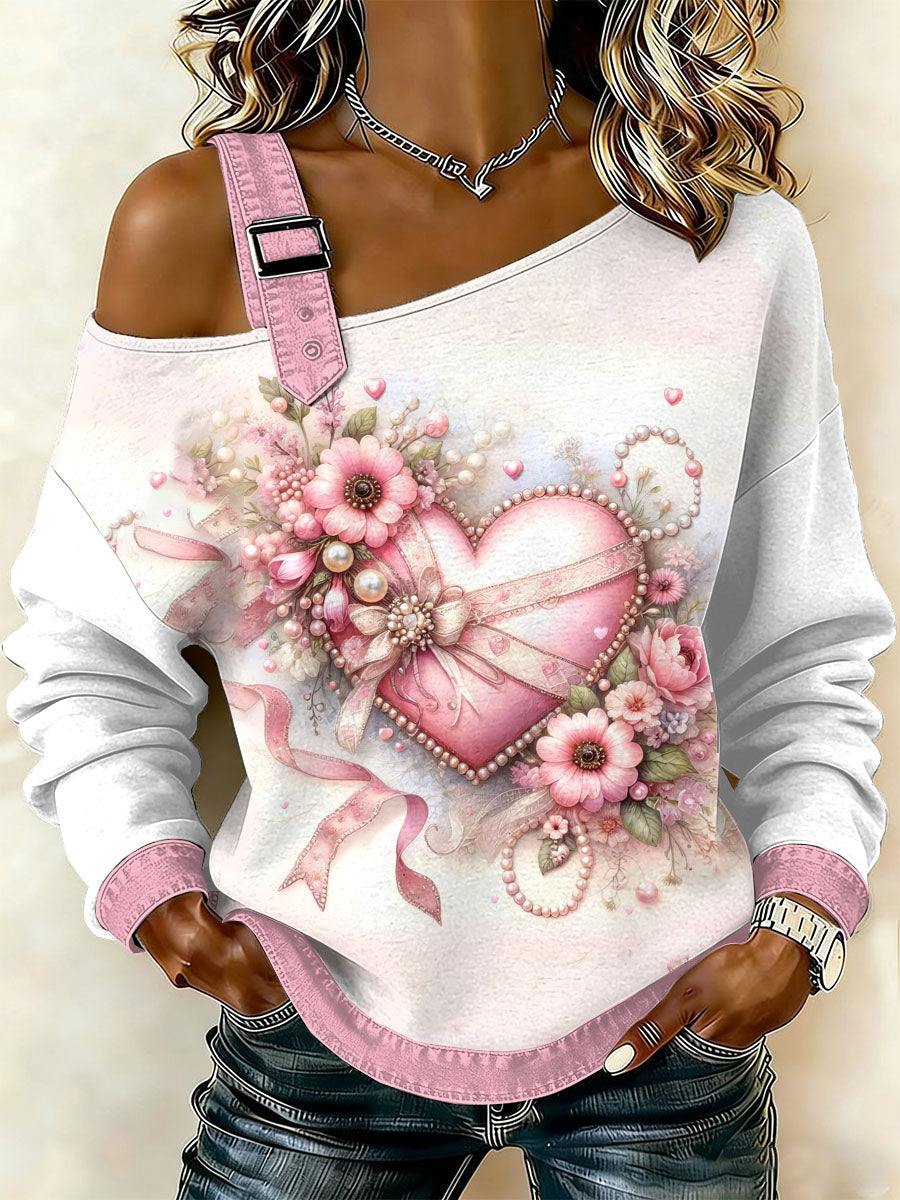 Tištěné vneck klopa tlačítko vintage casual s dlouhým rukávem košile