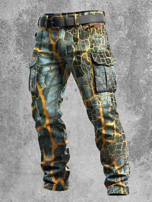 Pánské retro dovolená obchodní umění tisk neformální pracovní kalhoty