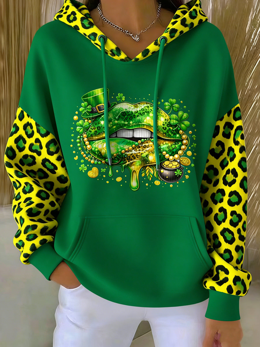 Ženské saint patrick tištěné kulaté krk s dlouhým rukávem