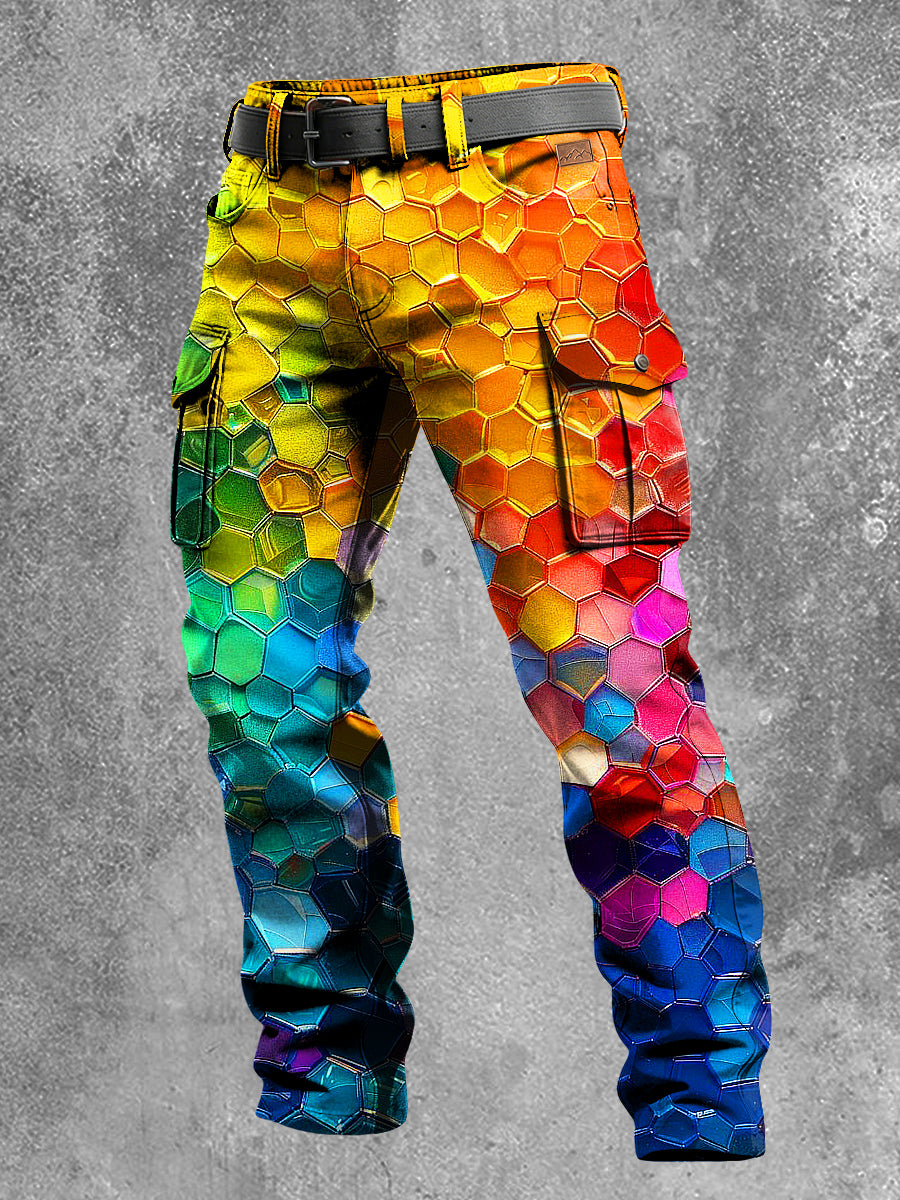 Pánské retro dovolená obchodní umění tisk neformální pracovní kalhoty